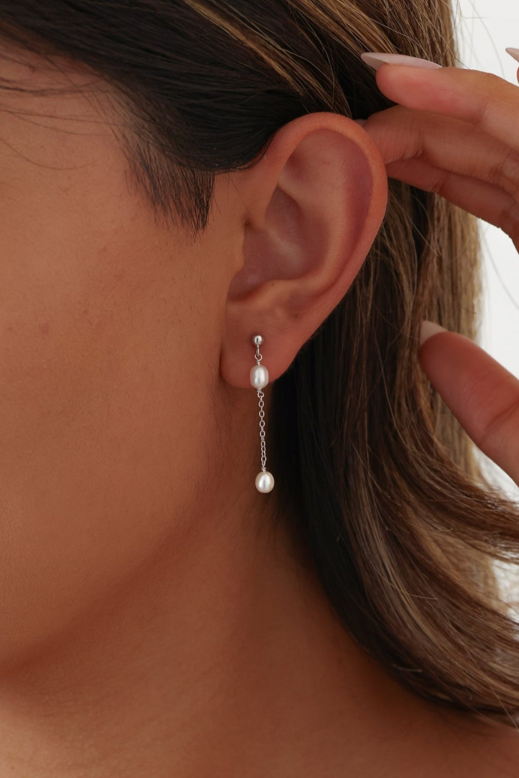 Sterling Silver Pearl Earring - Celeste