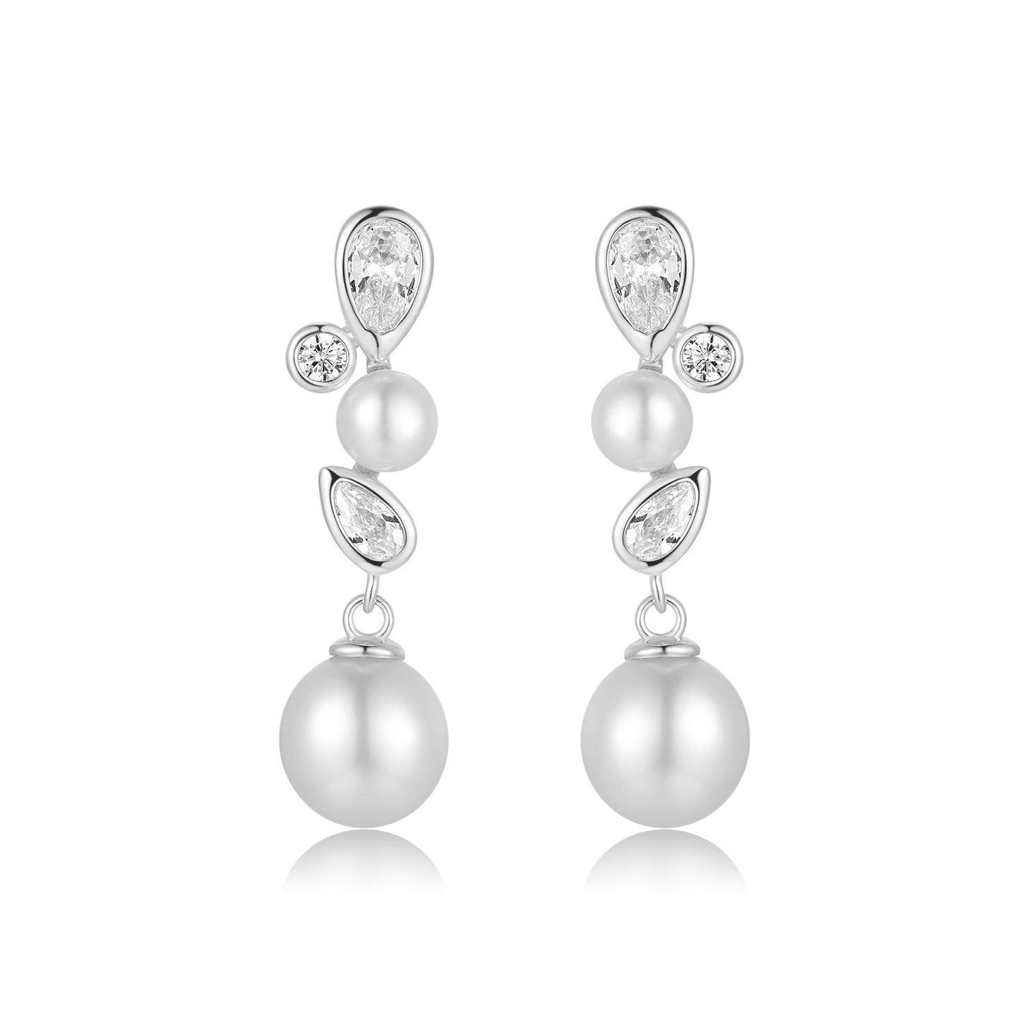 Sterling Silver Aurora drop Pearl Earrings