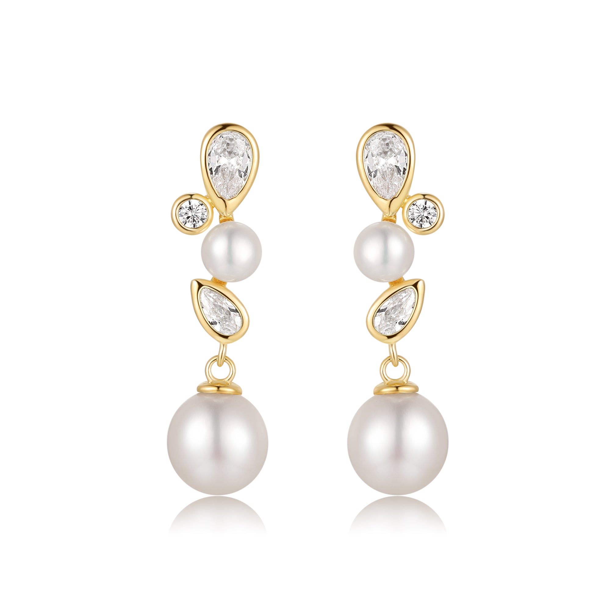 18K Gold Vermeil Aurora drop Pearl Earrings – Keshi Jewellery