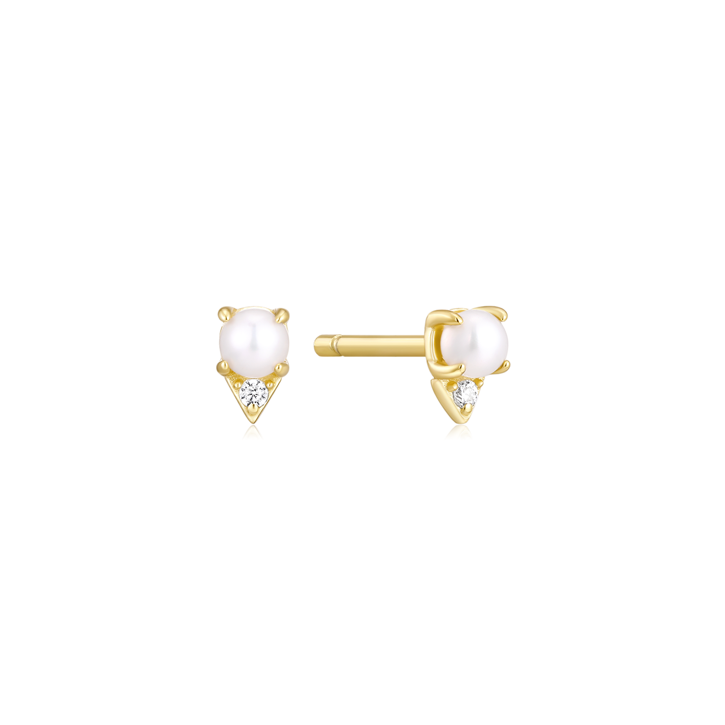 Sterling Silver 14K Gold Plating Ear Party Pearl screw ball Studs