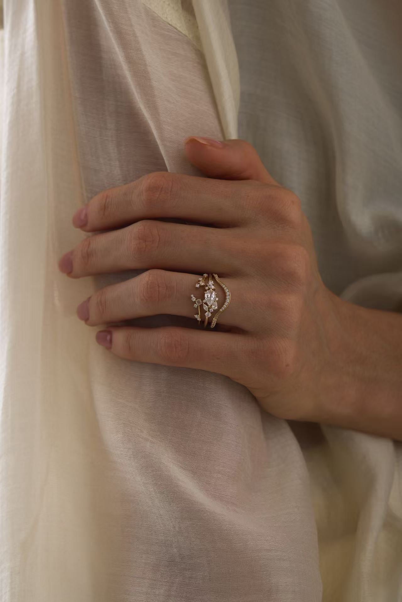 9K Solid Gold Lab-Grown Diamond Ring