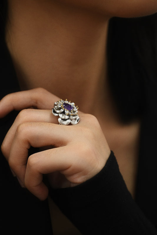 The Amethyst Blossom Ring