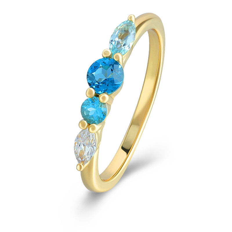 18K Gold Vermeil Blue wave Ring