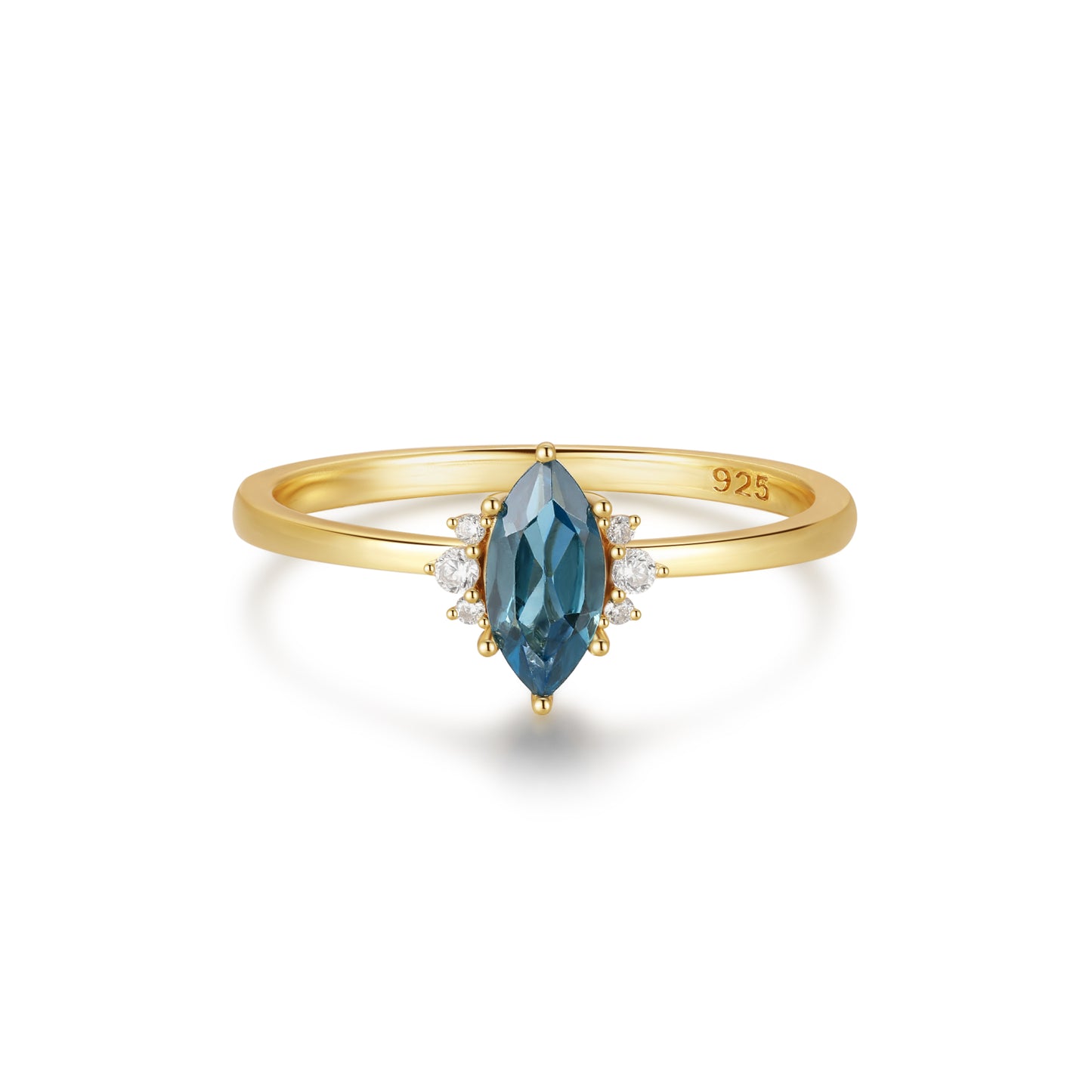 18K Gold Vermeil London Blue Topaz Ring