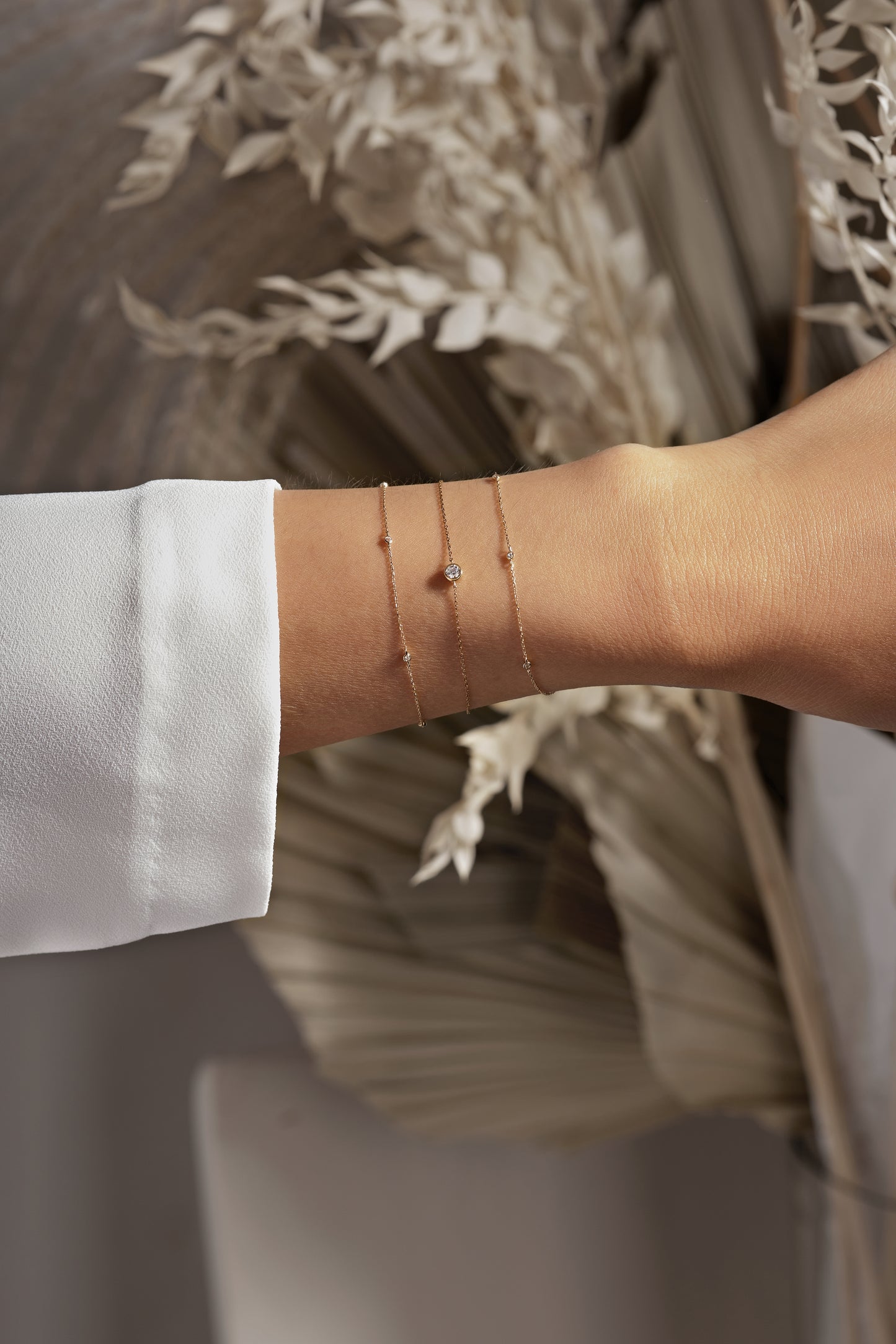 9K Solid Gold Bezel Set Lab-Diamond Bracelet