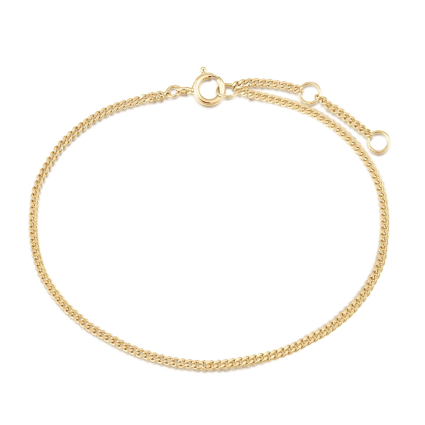 9k Solid Gold Curb chain Bracelet