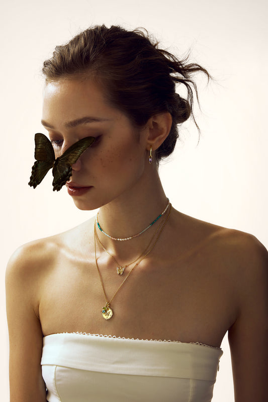 18K Gold Vermeil Dewdrop Topaz Earring