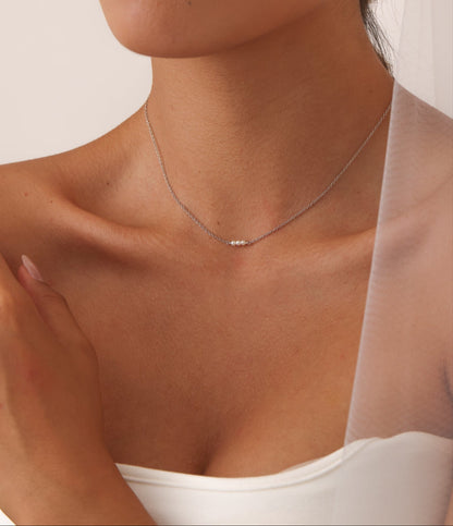 Sterling Silver Pearl Necklace - Mira