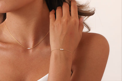 14K Gold Filled Pearl Bracelet - Mira