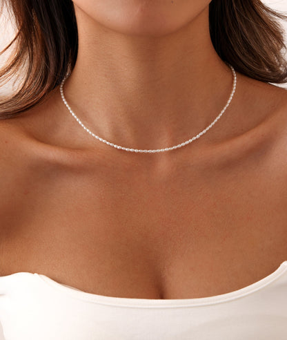 Sterling Silver Pearl Necklace - Nova