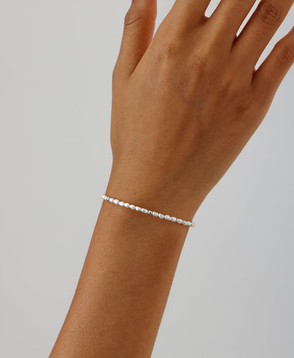 Sterling Silver Pearl Bracelet - Milky Way