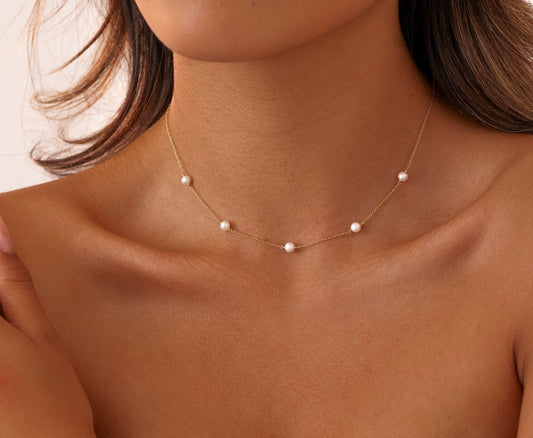 14K Gold Filled Pearl Necklace - Astrid