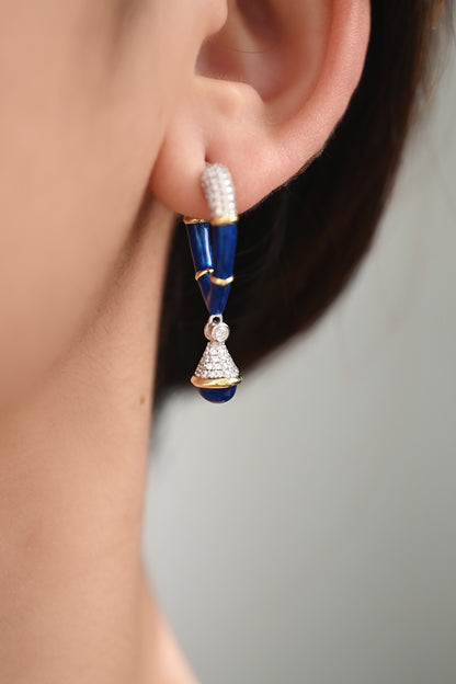 Earring | Enamel and White Topaz