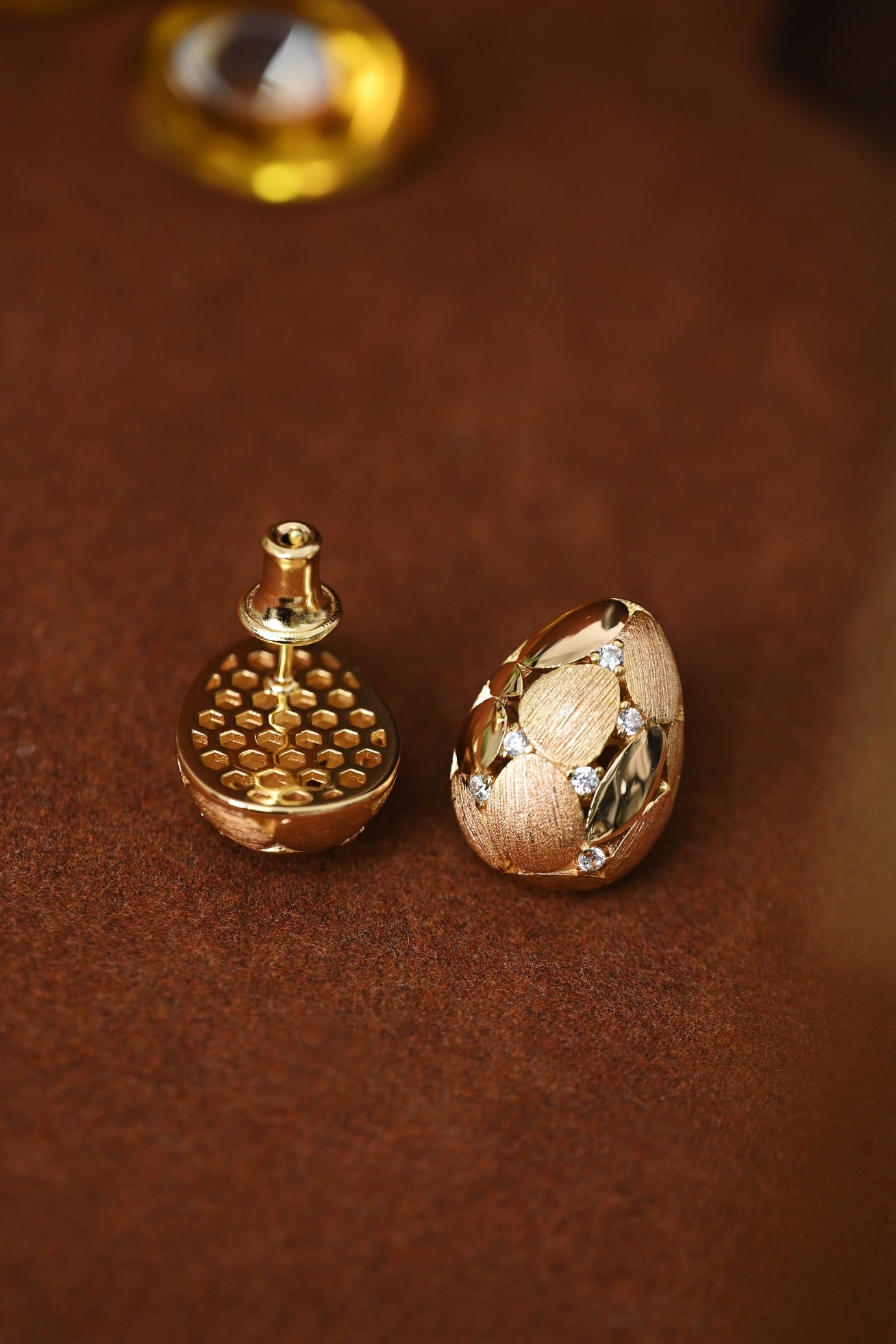 Vintage Style | 18K Gold Plated Brushed Earrings