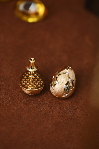 Vintage Style | 18K Gold Plated Brushed Earrings