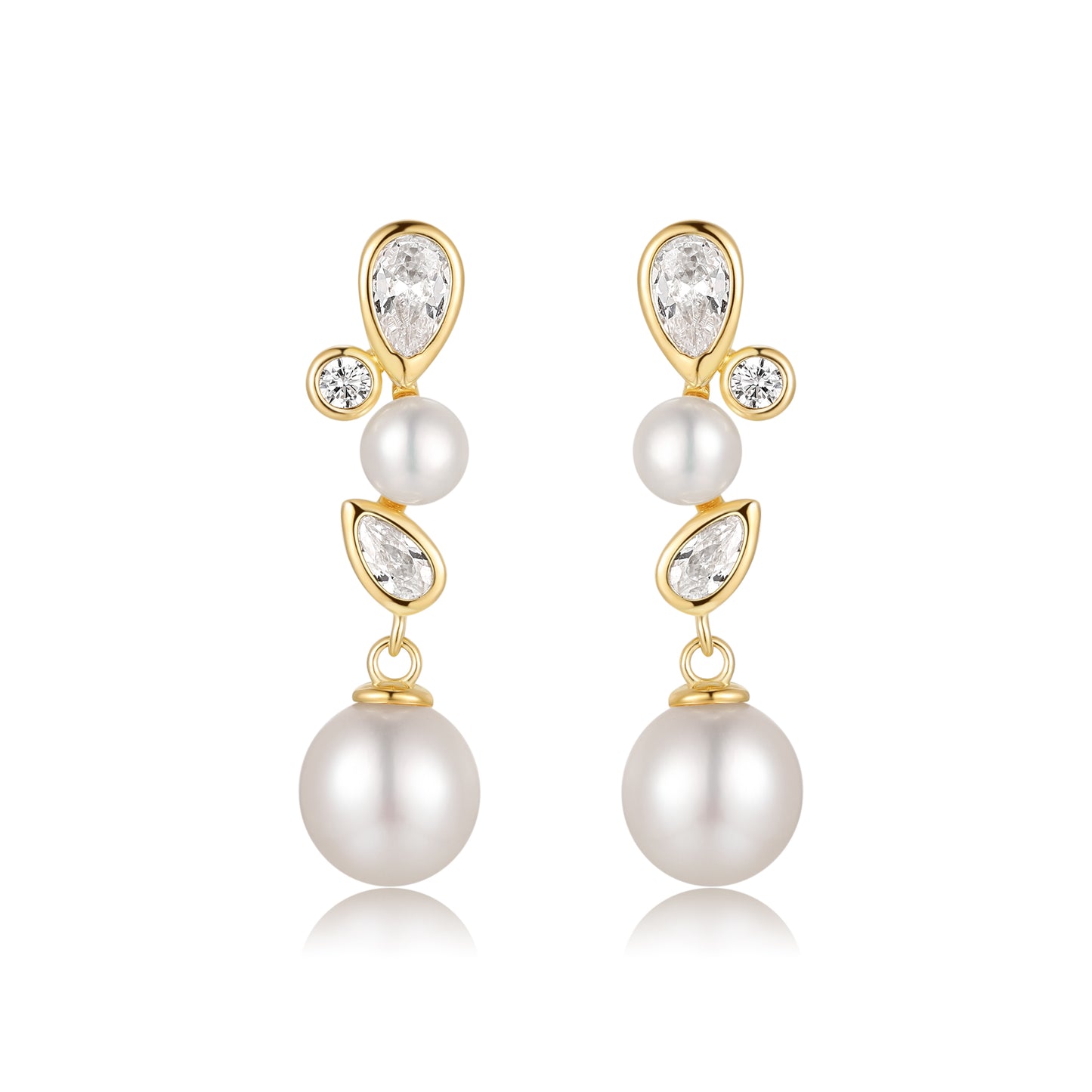 18K Gold Vermeil Aurora drop Pearl Earrings