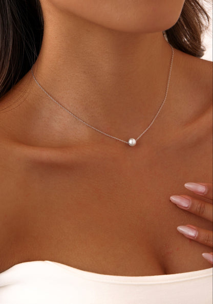 Sterling Silver Pearl Necklace - Meteor