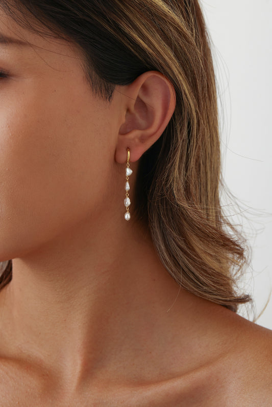 14K Gold Filled Pearl Earrings - Cassio