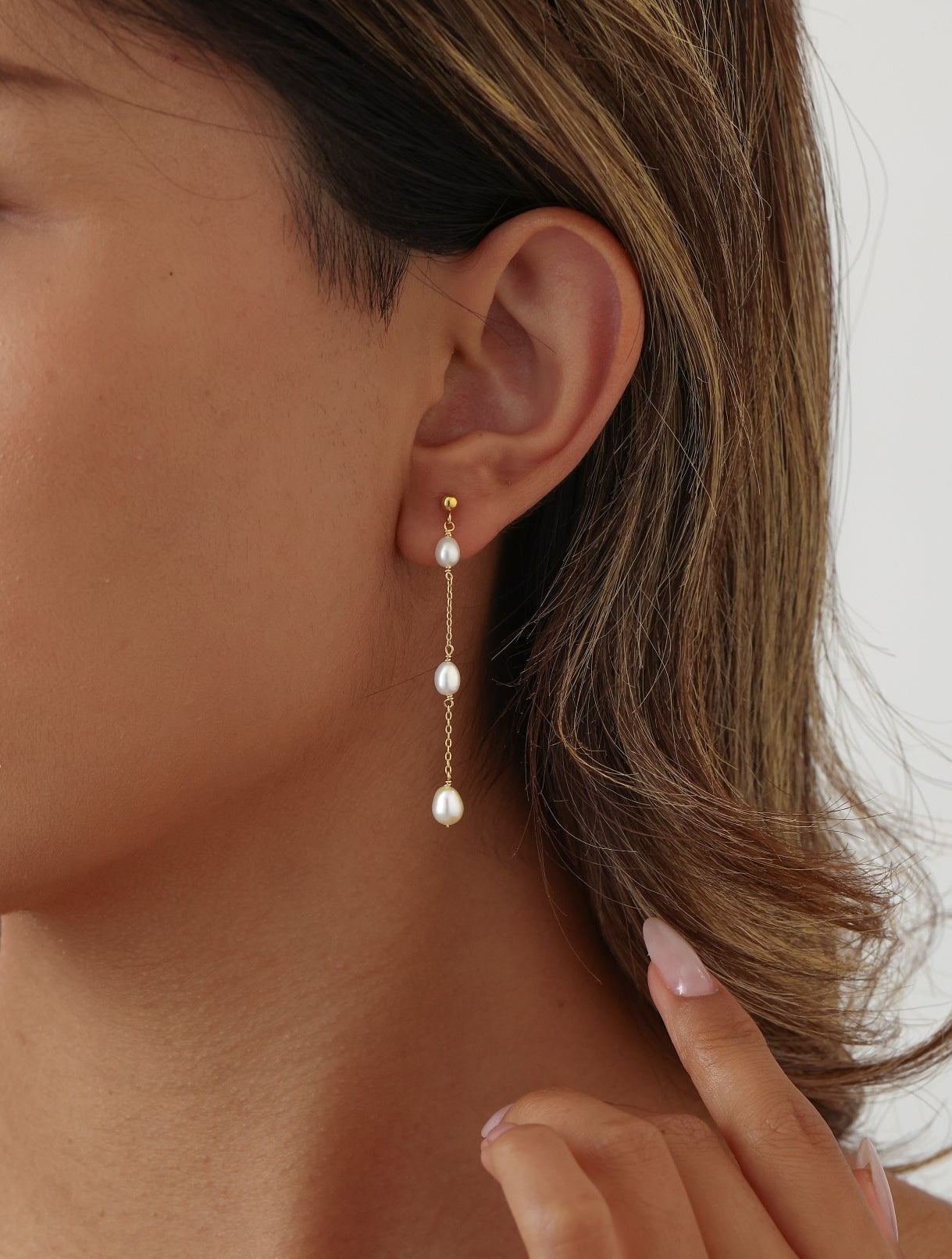 14K Gold Filled Pearl Earring - Oval