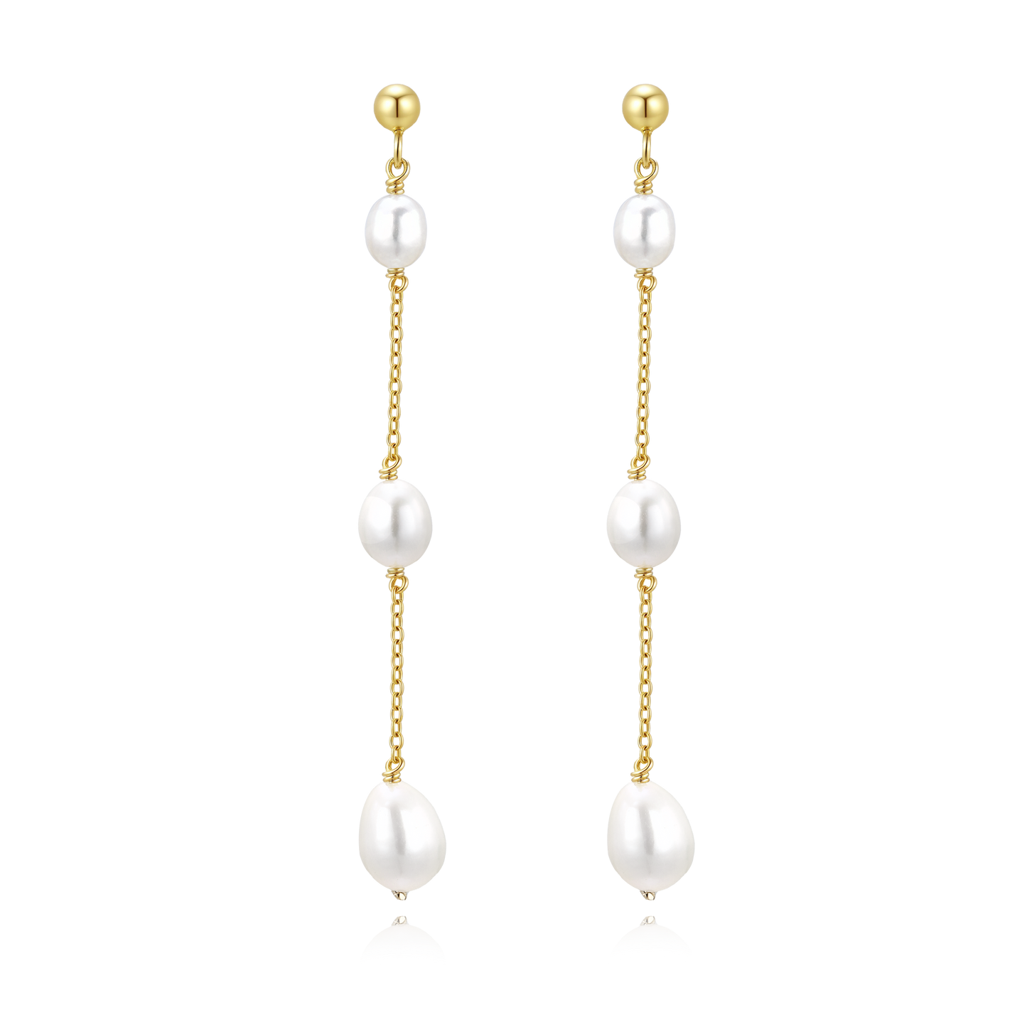14K Gold Filled Pearl Earring - Oval