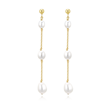 14K Gold Filled Pearl Earring - Oval