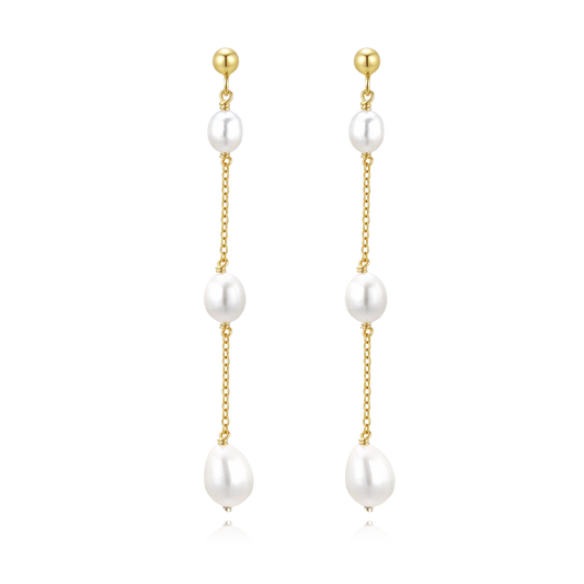 14K Gold Filled Pearl Earring - Oval