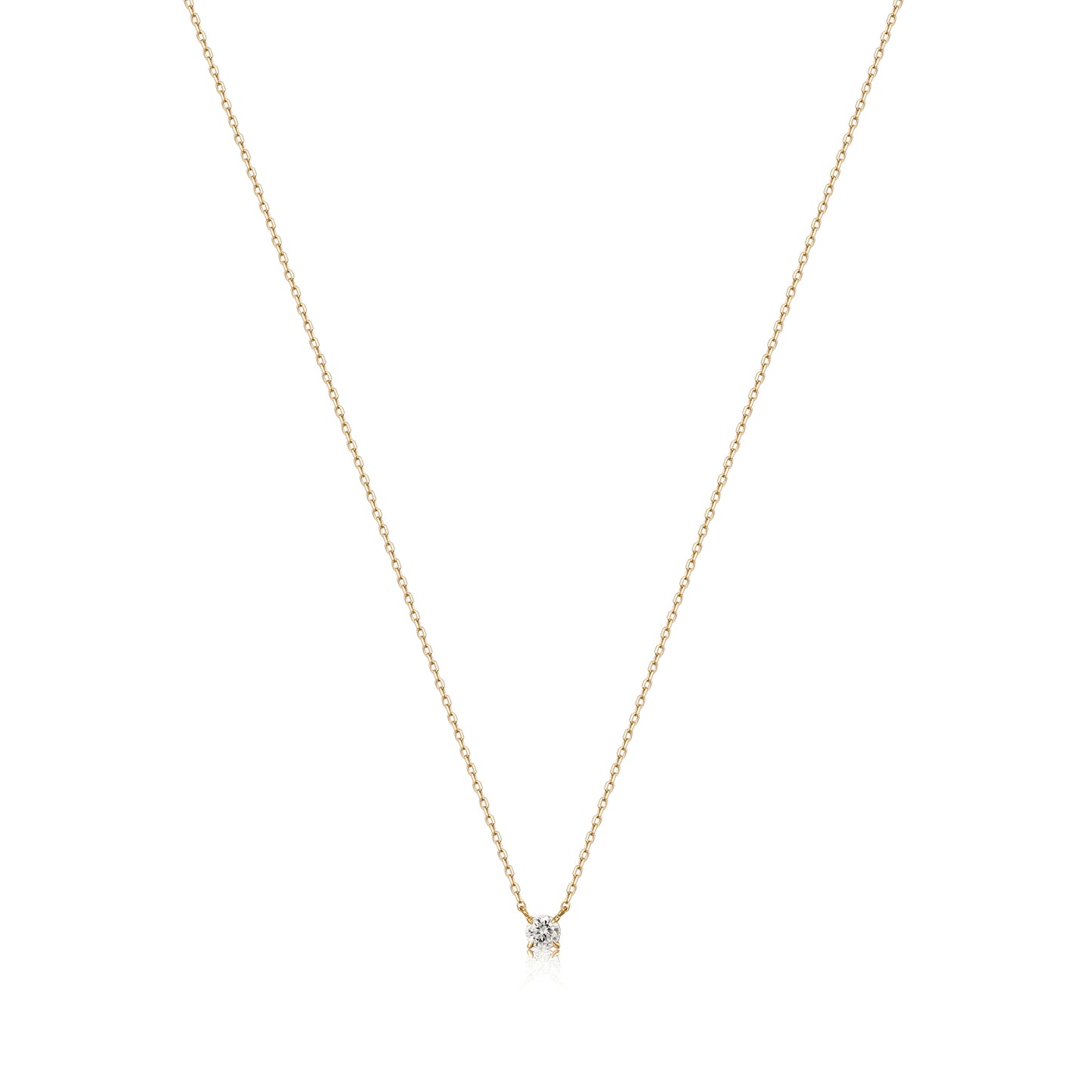9k Solid Gold Solitare Lab-Grown Diamond Necklace