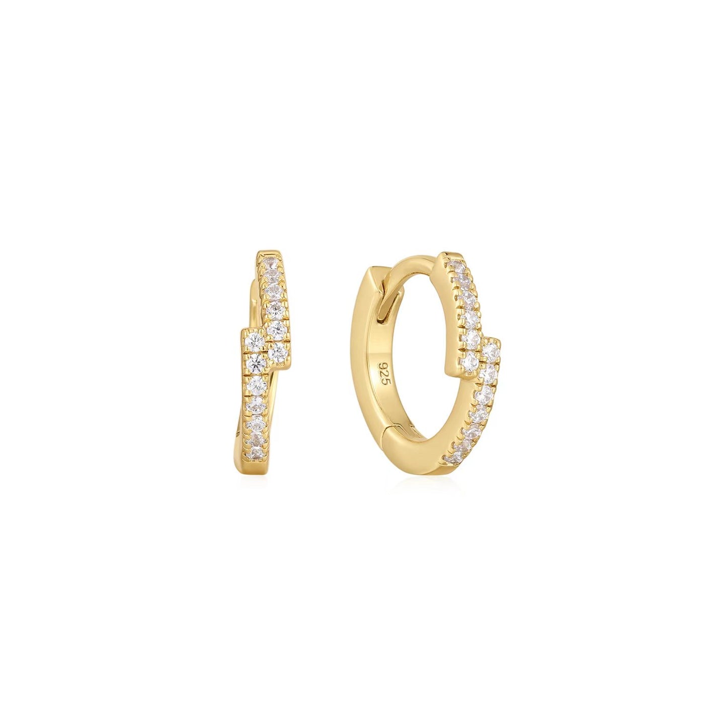 14k Gold Vermeil Ear Party Huggie Earrings