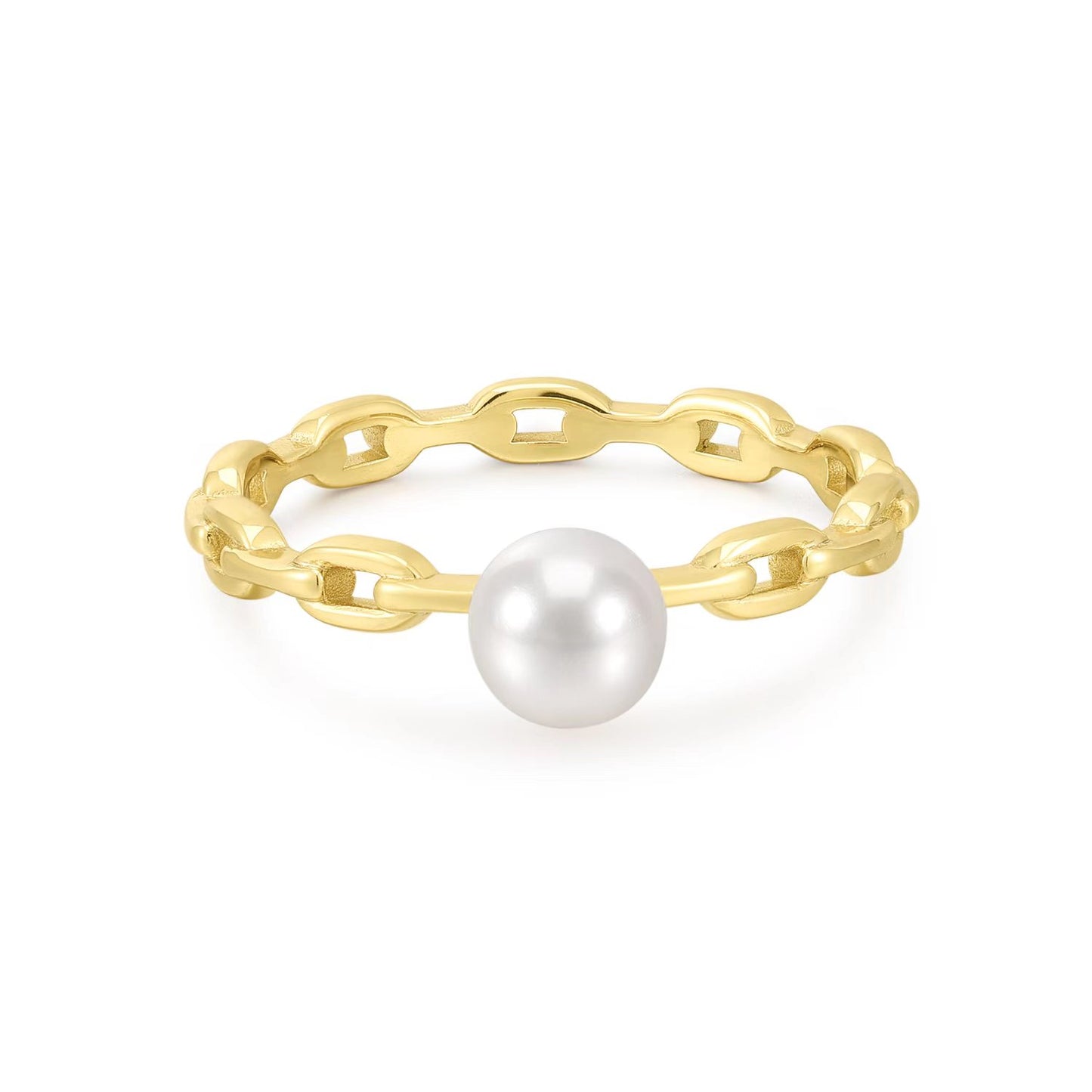 18K Gold Vermeil Pearl Ring