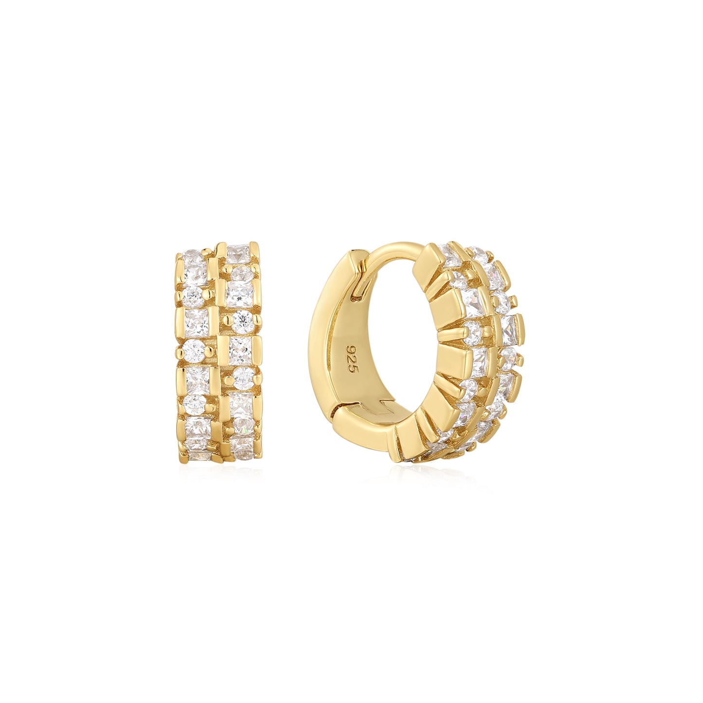 14k Gold Vermeil Ear Party Huggie Earrings