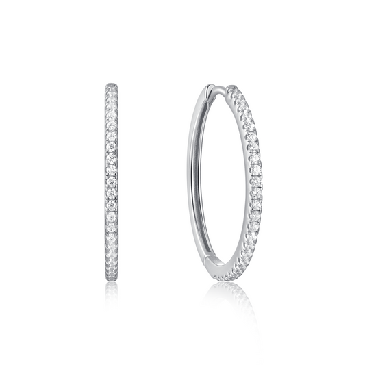 Sterling Silver Ear Party Huggie Earrings Large