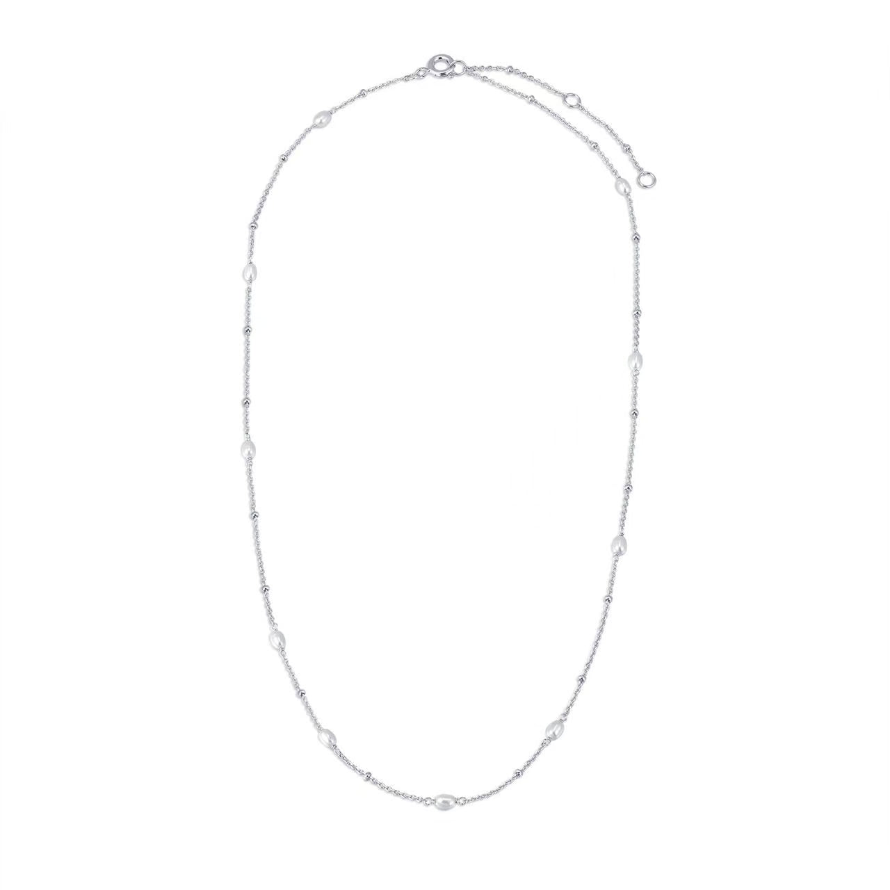 Sterling Silver Starlit Pearl Necklace