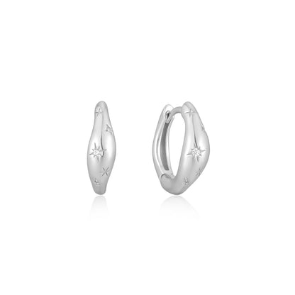 Sterling Silver Galaxy Huggie Earrings