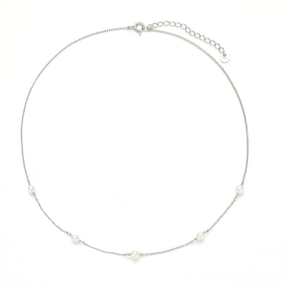 Sterling Silver Pearl Necklace - Astrid