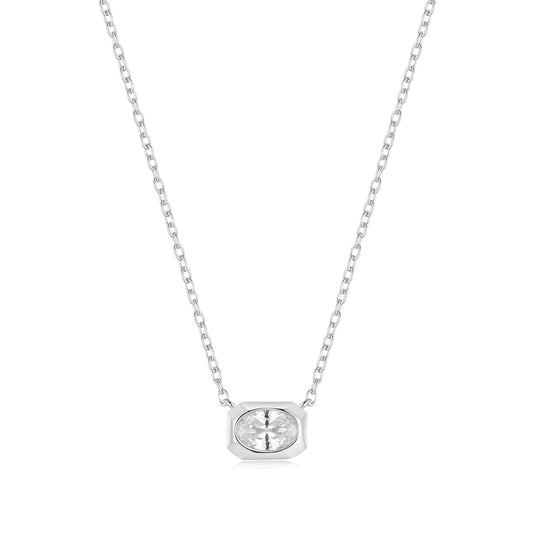 Sterling Silver Crystal Serenity Necklace