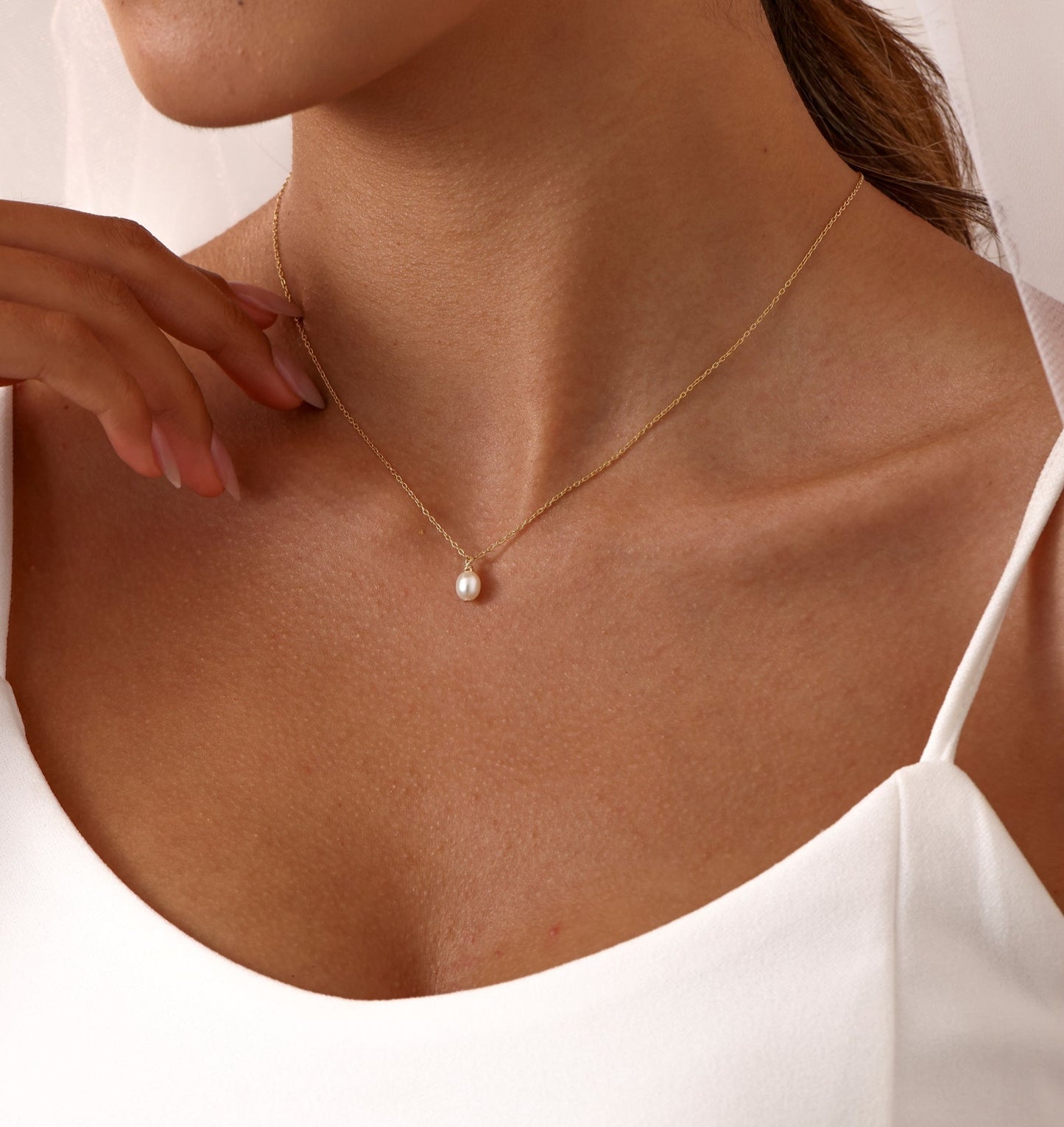 14K Gold Filled Pearl Necklace - Ariel