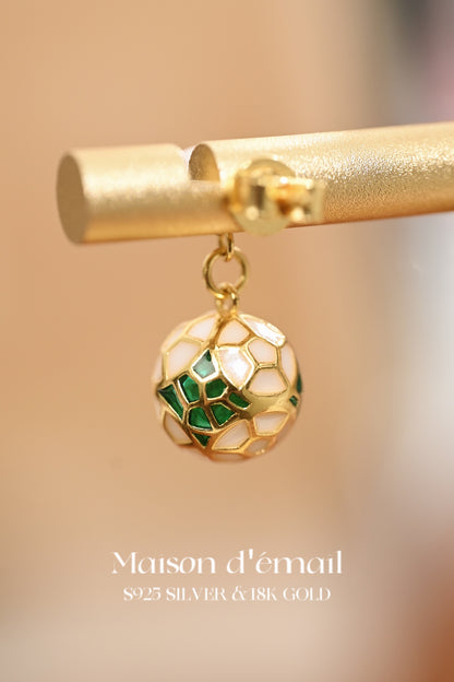 The Enamel and Pearl Drop Earring