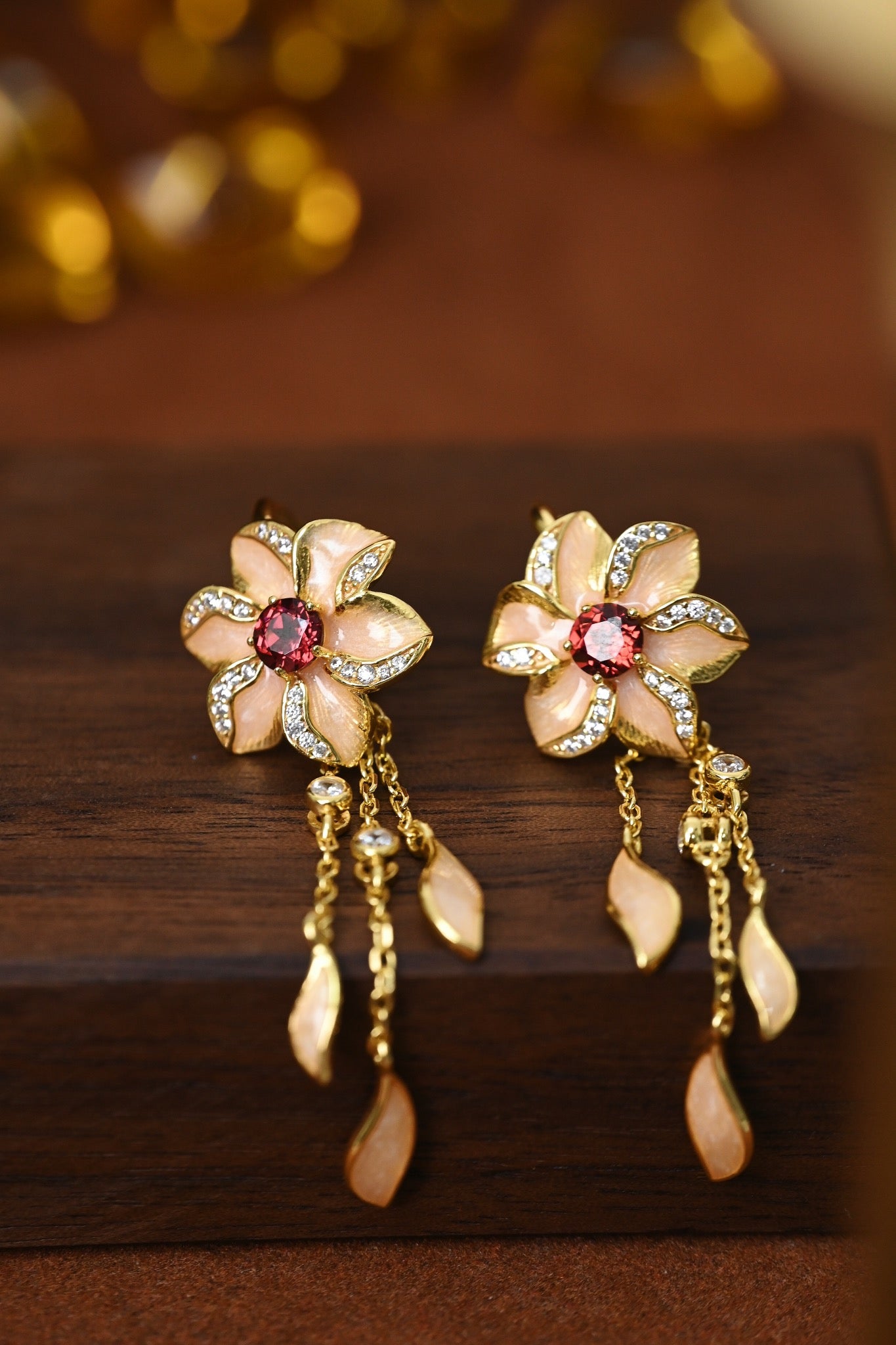 Earring | Enamel and Garnet