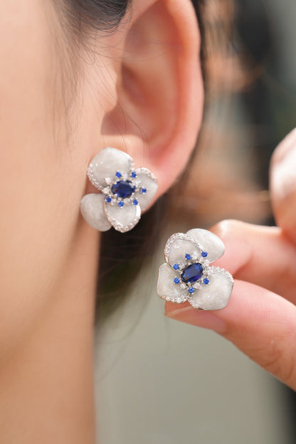 Earring | Enamel and Lab-Grown Sapphire