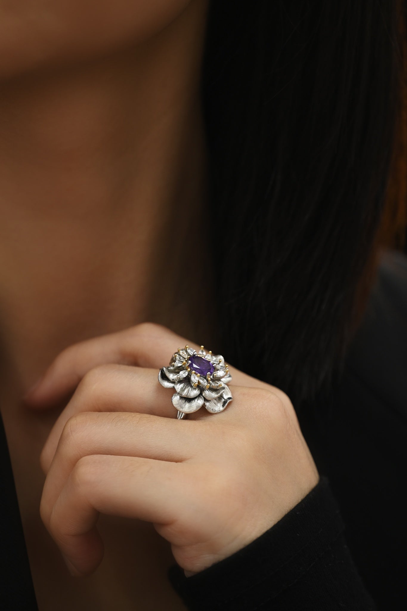The Amethyst Blossom Ring