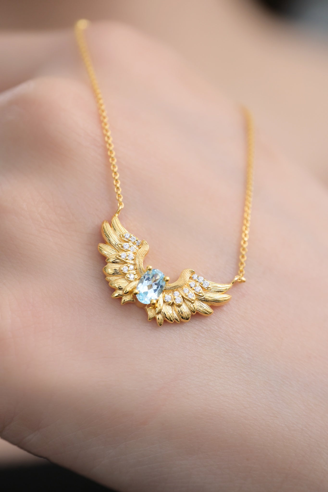 18K Gold Plated Angel Wings Necklace
