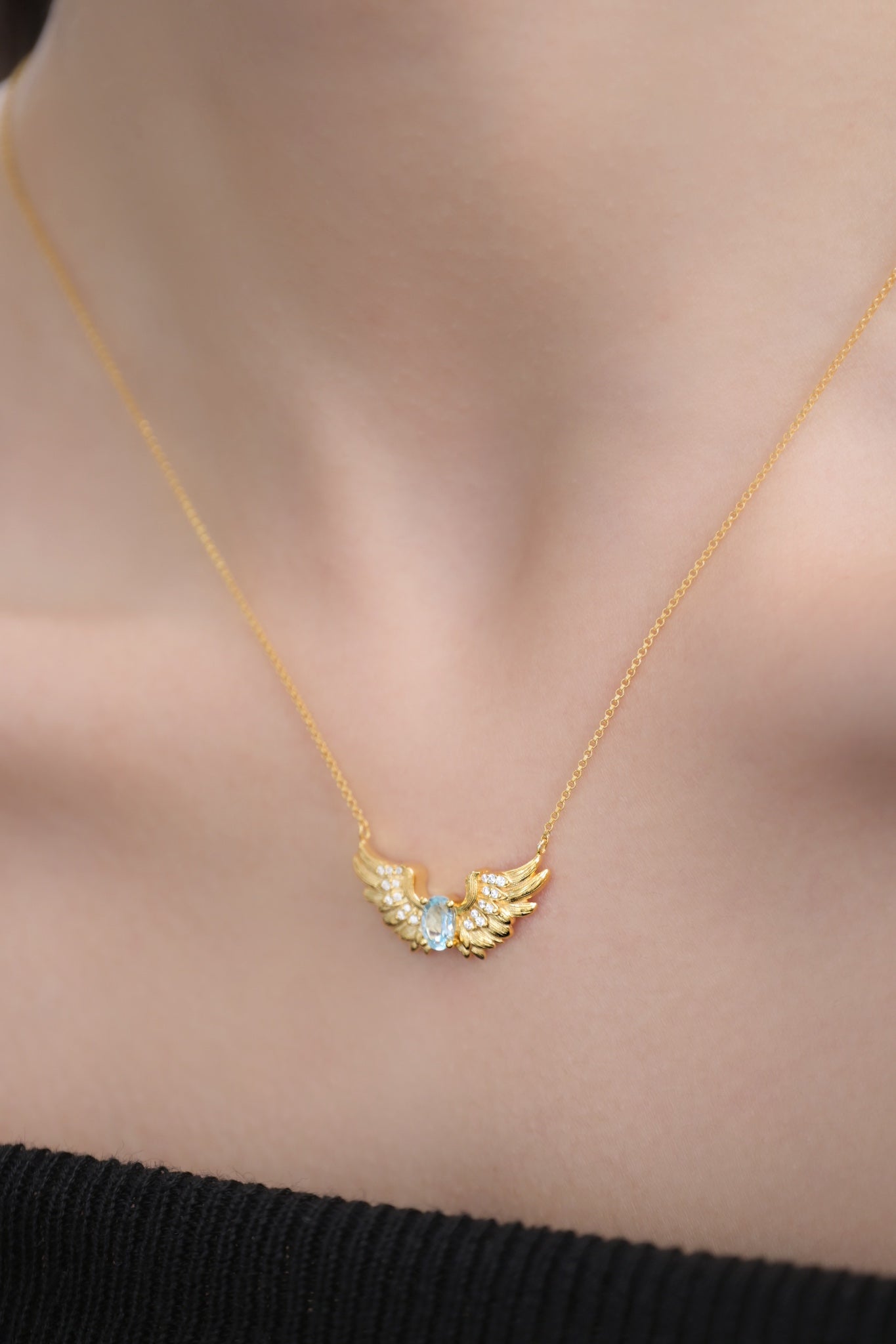 18K Gold Plated Angel Wings Necklace