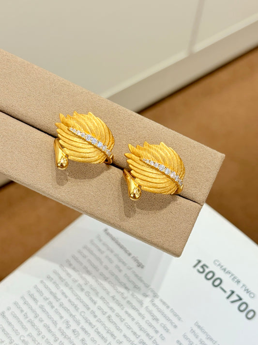 18K Gold Plated Angel Feather Ring