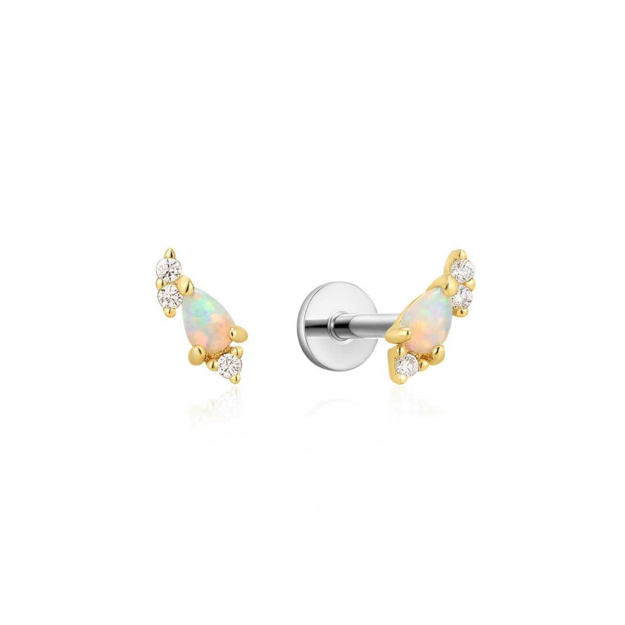 14K Gold Plated opal cartilage