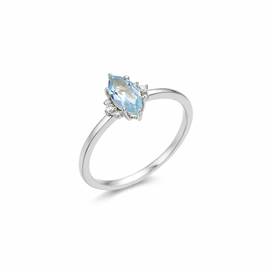 Sterling Silver Sky Blue Topaz Birthstone Ring