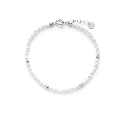Sterling Silver Pearl Bracelet - Milky Way