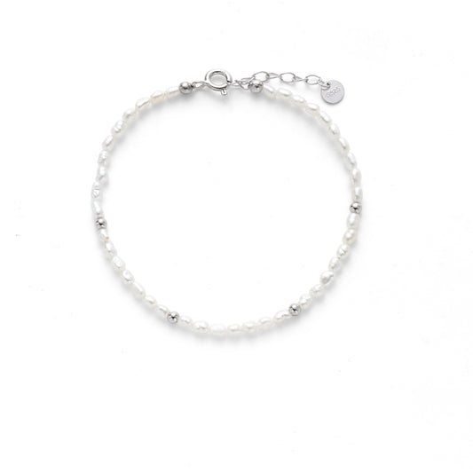 Sterling Silver Pearl Bracelet - Milky Way