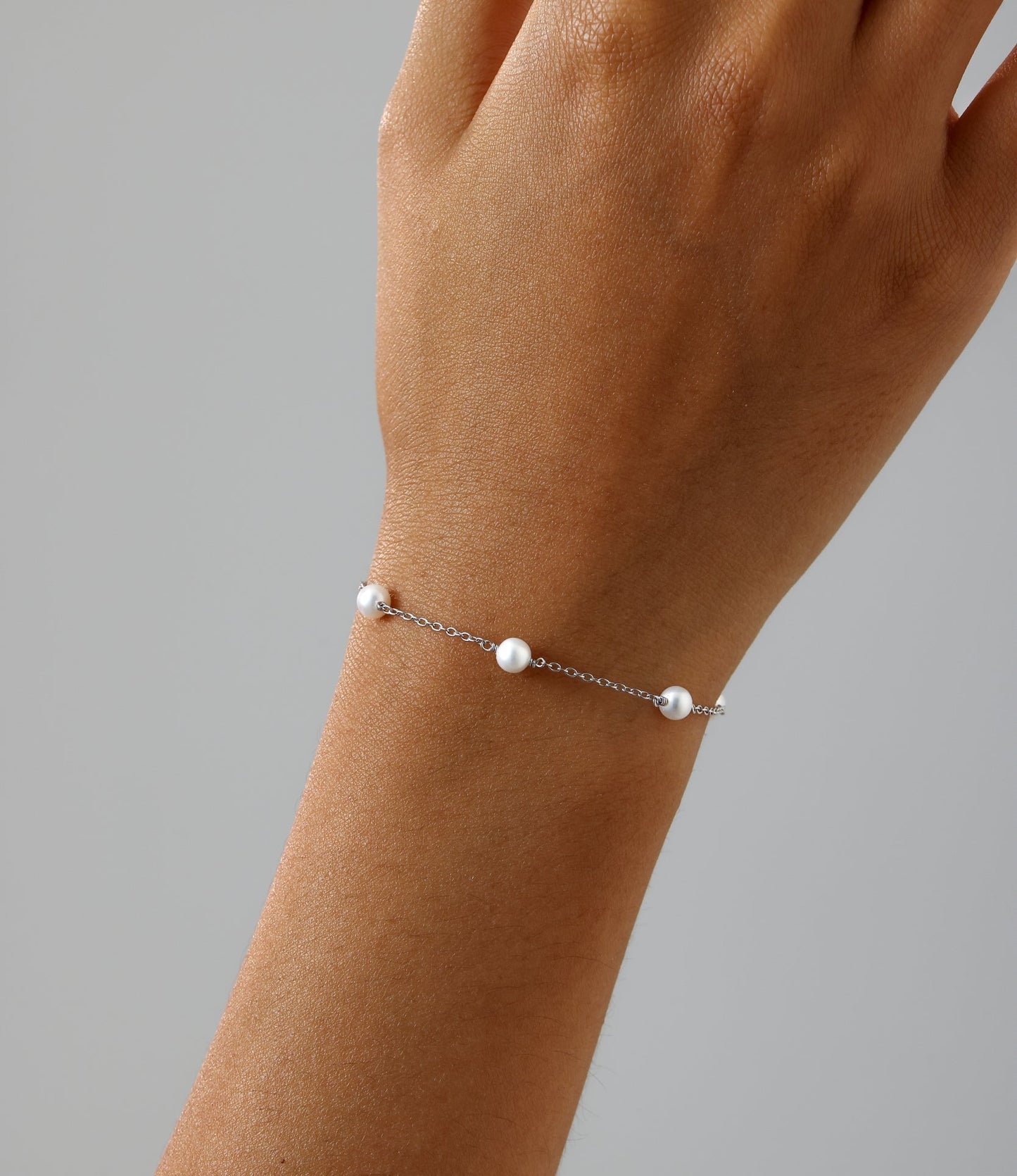 Sterling Silver Pearl Bracelet - Astrid