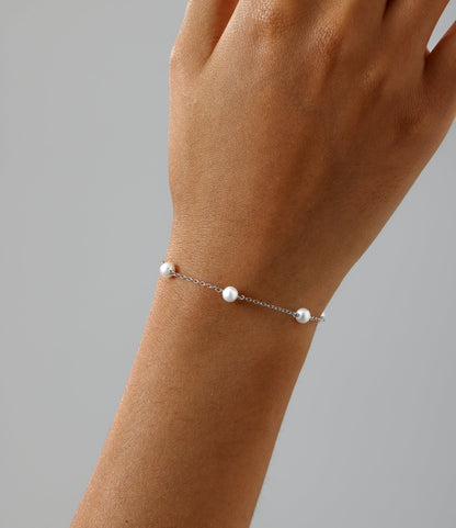 Sterling Silver Pearl Bracelet - Astrid