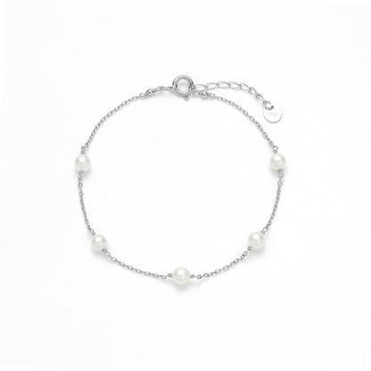 Sterling Silver Pearl Bracelet - Astrid